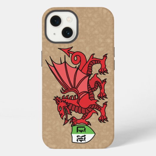 Etui iPhone 13 Monogramme du dragon gallois (Verso)