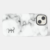 Etui iPhone 13 Monogramme en marbre (Verso Horizontal)