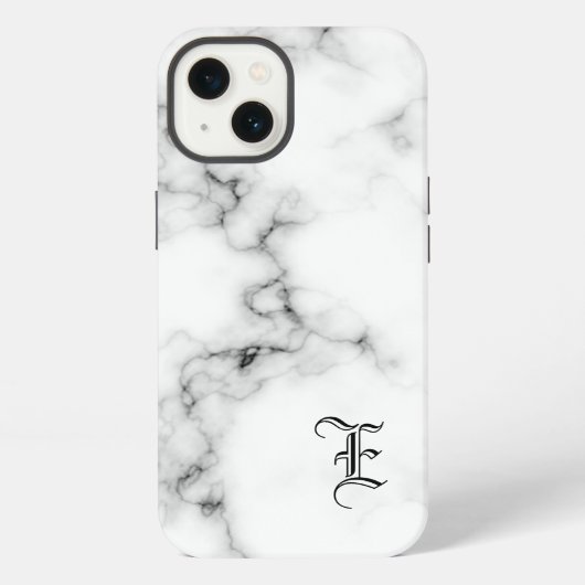 Etui iPhone 13 Monogramme en marbre (Verso)