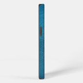 Etui iPhone 13 Monogramme Faux Blue Leather (Côté droit)