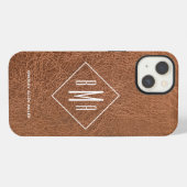 Etui iPhone 13 Monogramme Faux Cuir Brown (Verso Horizontal)