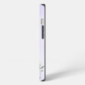 Etui iPhone 13 Monogramme Fleurs Sauvages Violet Rose Nom Script (Côté gauche)