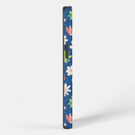 Etui iPhone 13 Monogramme floral bleu mousseux (Côté droit)