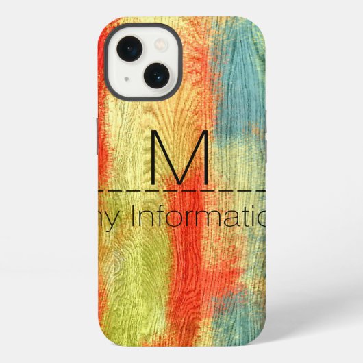 Etui iPhone 13 Monogramme Grain de Bois (Verso)
