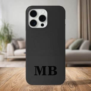 Etui iPhone 13 Monogramme Initial Minimaliste Moderne Noir