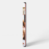 Etui iPhone 13 Monogramme initial rose rose moderne en collage ph (Côté gauche)