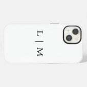 Etui iPhone 13 Monogramme Initiale Simple Noir et Blanc Minimalis (Verso Horizontal)