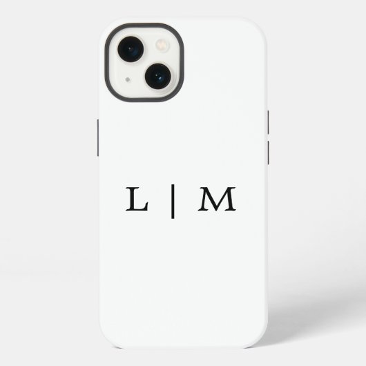 Etui iPhone 13 Monogramme Initiale Simple Noir et Blanc Minimalis (Verso)