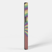 Etui iPhone 13 Monogramme Initiales Lignes Arc-en-ciel Ondulées R (Côté droit)