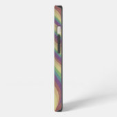 Etui iPhone 13 Monogramme Initiales Lignes Arc-en-ciel Ondulées R (Côté gauche)