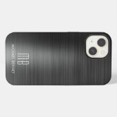 Etui iPhone 13 Monogramme Moderne Noir  (Verso Horizontal)