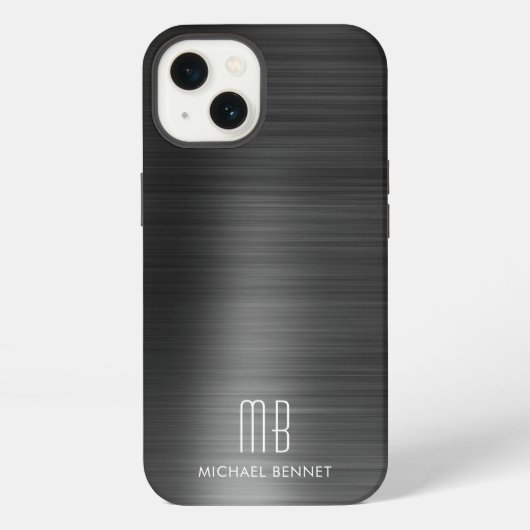 Etui iPhone 13 Monogramme Moderne Noir  (Verso)