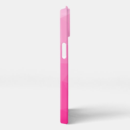 Etui iPhone 13 Monogramme Motif à maillage géométrique rose chaud (Côté droit)