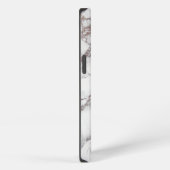 Etui iPhone 13 Monogramme Nom Initial Rose Gold Blanc Gris Marbre (Côté droit)