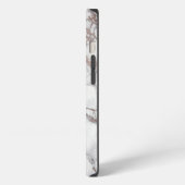 Etui iPhone 13 Monogramme Nom Initial Rose Gold Blanc Gris Marbre (Côté gauche)