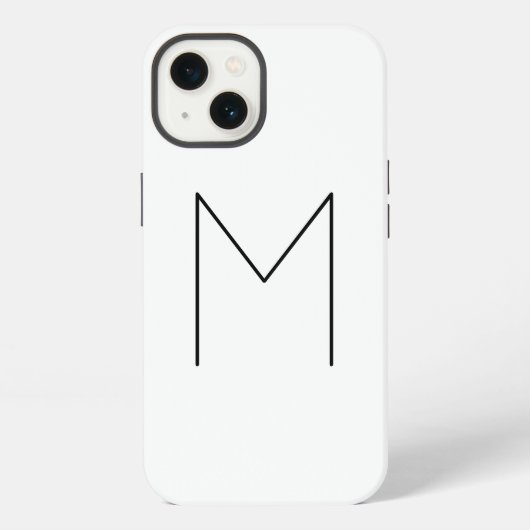 Etui iPhone 13 Monogramme Nom propre Initiale moderne Plaine mini (Verso)