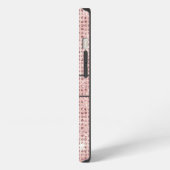 Etui iPhone 13 Monogramme Nom Rose Blush Diamant Studded Tendance (Côté gauche)