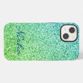 Etui iPhone 13 Monogramme Pailleté Vert (Verso Horizontal)