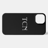 Etui iPhone 13 Monogramme Simple Gris Noir Minimaliste (Verso Horizontal)