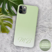 Etui iPhone 13 Monogramme vert citron clair simple élégant person