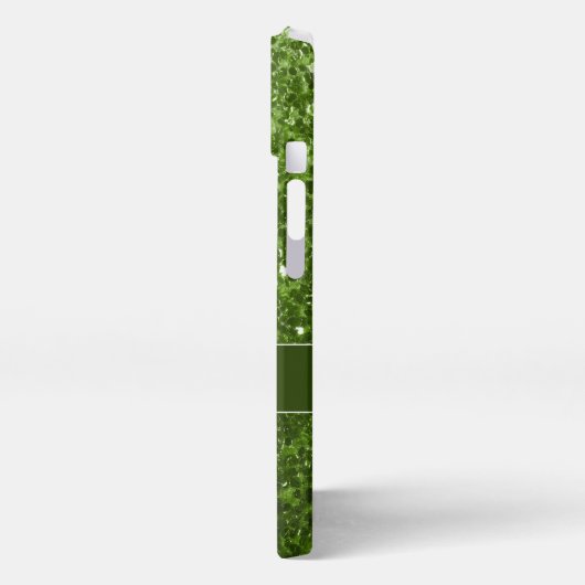 Etui iPhone 13 Monogramme vert clair fausse parties scintillant s (Côté gauche)