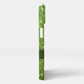 Etui iPhone 13 Monogramme vert clair fausse parties scintillant s (Côté droit)