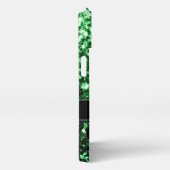 Etui iPhone 13 Monogramme vert foncé faux parties scintillant sci (Côté droit)