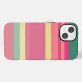 Etui iPhone 13 Monogramme vert / Rayure horizontale bloc de coule (Verso Horizontal)