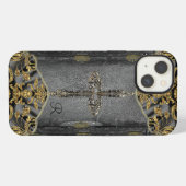 Etui iPhone 13 Monogramme victorien Cross (Verso Horizontal)