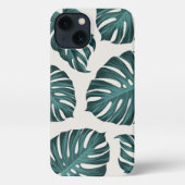 Etui iPhone 13 Monstère botanique tropicale Feuille Motif d'été (Verso)