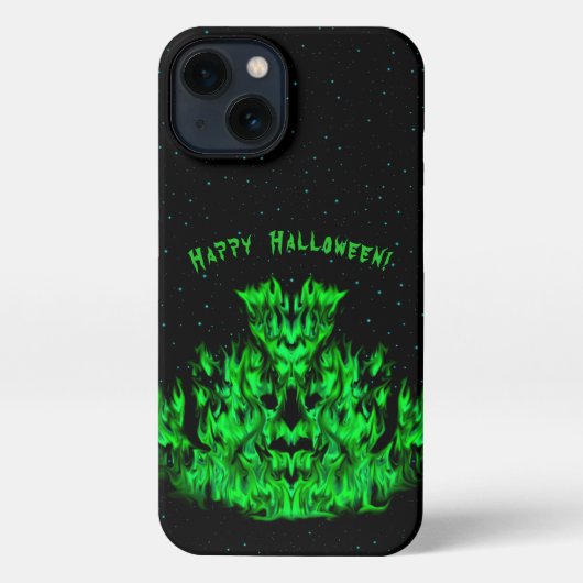 Etui iPhone 13 Monstre de flamme dans le ciel étoilé (Verso)