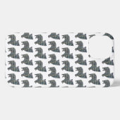 Etui iPhone 13 Morkie Chien mignon Grille Silhouette Blanc (Verso Horizontal)