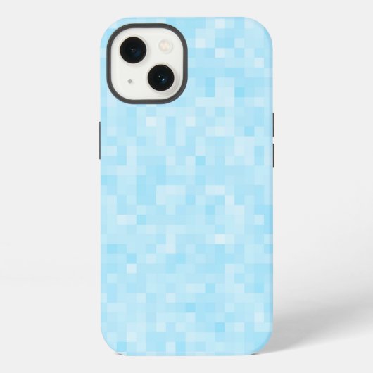 Etui iPhone 13 Mosaïque bleue en pixelisation (Verso)