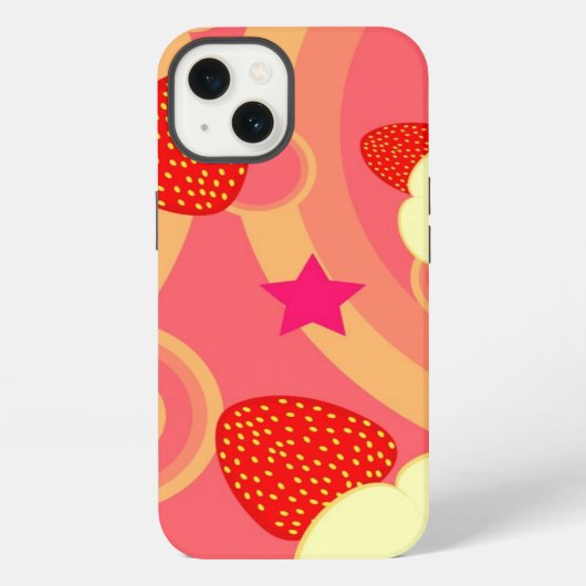Etui iPhone 13 Motif 2 de fraise (Verso)
