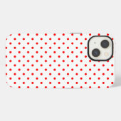 Etui iPhone 13 Motif à petits points rouges (Verso Horizontal)