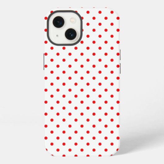 Etui iPhone 13 Motif à petits points rouges (Verso)