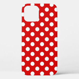 Coques Pour iPhone Motif à points Polka blanc et rouge super mignon
