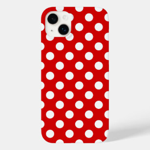 Coque Pour iPhone 14 Plus Motif à points Polka blanc et rouge super mignon