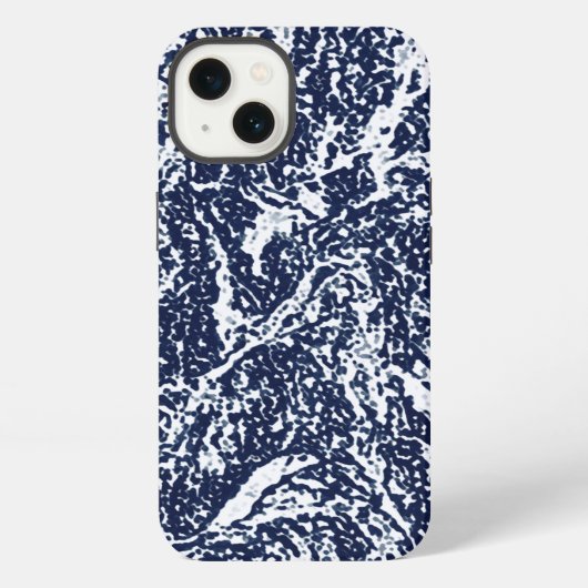 Etui iPhone 13 Motif abstrait bleu foncé (Verso)