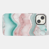 Etui iPhone 13 Motif Agate Or Rose (Verso Horizontal)