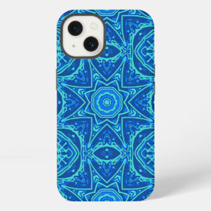 Etui iPhone 13 Motif aquarelle abstrait - Bleu denim