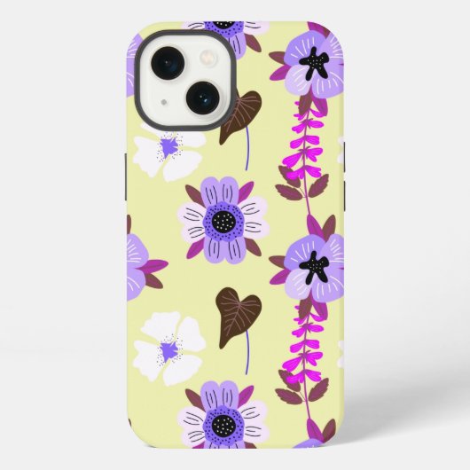 Etui iPhone 13 Motif blanc fleur (Verso)