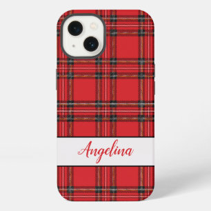 Etui iPhone 13 Motif carreaux tartan rouge