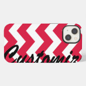Etui iPhone 13 Motif Chevron Rouge Personnalisé (Verso Horizontal)