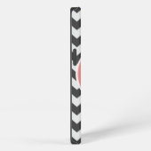 Etui iPhone 13 Motif chevron ZigZag chic monogrammé gris rose (Côté droit)