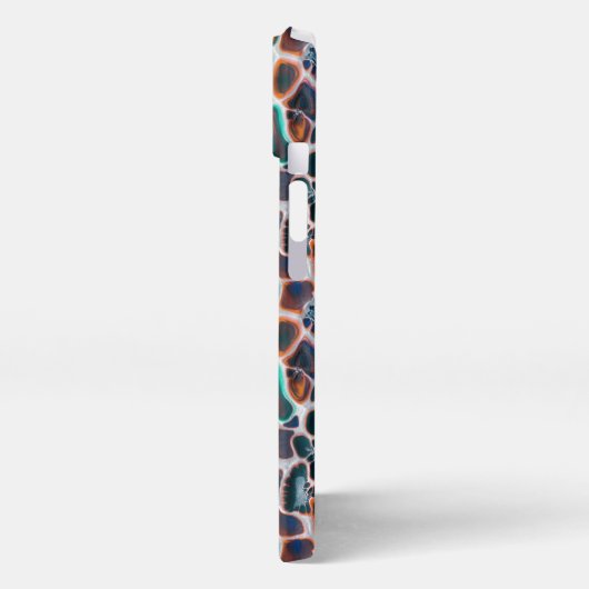 Etui iPhone 13 Motif d'abstraction en verre Turquoise orange (Côté gauche)