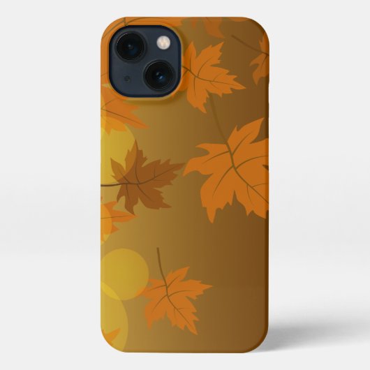 Etui iPhone 13 Motif d'automne avec feuilles d'érable en chute et (Verso)