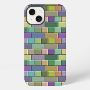 Etui iPhone 13 Motif de carreaux multicolores