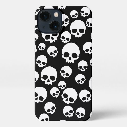 Etui iPhone 13 Motif de crânes aléatoires (Verso)