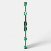 Etui iPhone 13 Motif de défilement vert et blanc Coque-Mate iPhon (Côté gauche)